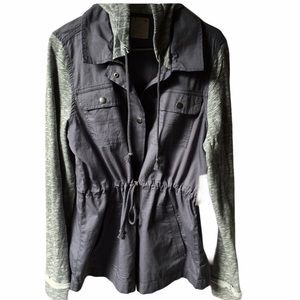 Gray so brand Jacket , hoodie. drawstring waist